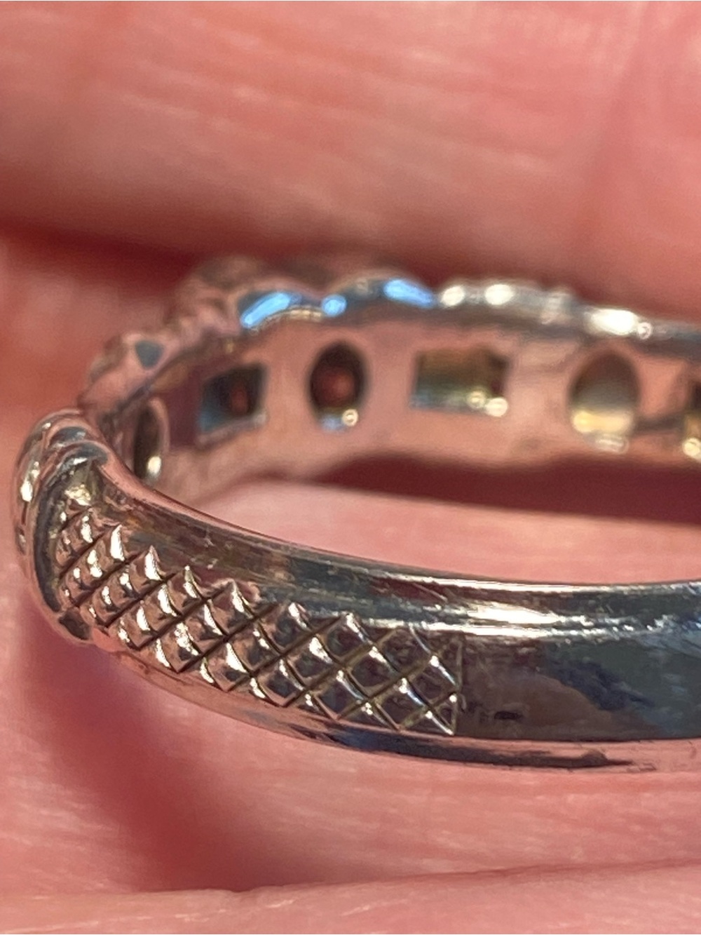 Judith Ripka Silver Heart Pavé Ring with Pink Stones SZ 10 - Picture 7 of 9
